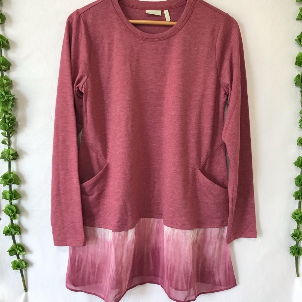 LOGO Lounge By Lori Goldstein Pink Tie Dye Top